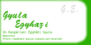 gyula egyhazi business card